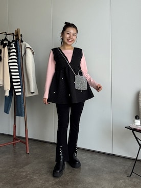 「アイテム（ベスト）」を使った、ももぞうさん（レディース・154cm）の秋コーディネート