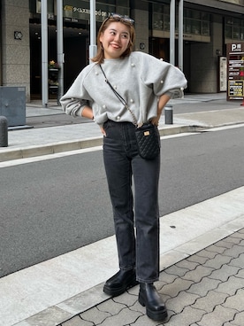 「prose verse（プロズヴェール）のアイテム（スウェット）」を使った、ももぞうさん（レディース・154cm）の秋コーディネート