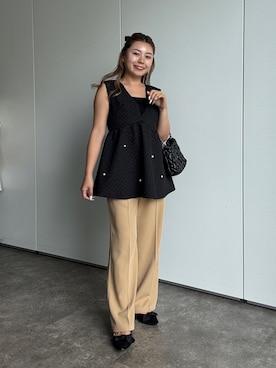 「アイテム（ベスト）」を使った、ももぞうさん（骨格ストレート・レディース・154cm）の夏コーディネート
