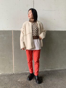 「ゴアブーツ」｜「アイテム（ジャケット/アウター）」を使った、ももぞうさん（レディース・154cm）の秋コーディネート