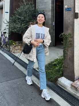 「prose verse（プロズヴェール）のアイテム（ブルゾン）」を使った、ももぞうさん（レディース・154cm）の春コーディネート