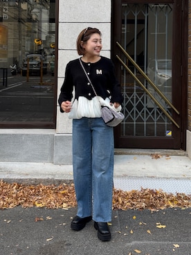 「アイテム（ブローチ/コサージュ）」を使った、ももぞうさん（レディース・154cm）の冬コーディネート