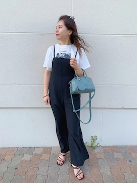 「prose verse（プロズヴェール）のアイテム（サロペット/オーバーオール）」を使った、ももぞうさん（レディース・154cm）の夏コーディネート