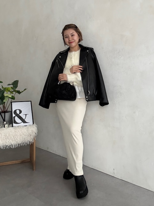 フェイクレザーライダースジャケット