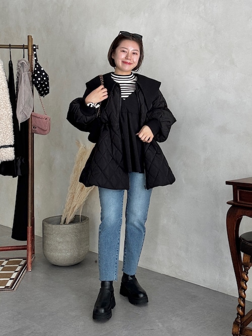 ビッグカラーキルティングペプラムブルゾン（ブルゾン）｜prose verse