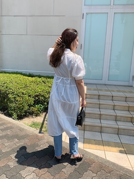 「prose verse（プロズヴェール）のアイテム（シャツワンピース）」を使った、ももぞうさん（レディース・154cm）の夏コーディネート