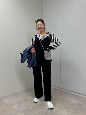 「prose verse（プロズヴェール）のアイテム（サロペット/オーバーオール）」を使った、ももぞうさん（レディース・154cm）の春コーディネート