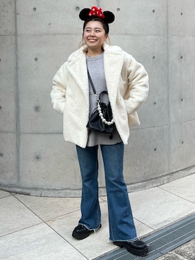 「ぺプラムトップス」｜「アイテム（その他アウター）」を使った、ももぞうさん（レディース・154cm）の秋コーディネート