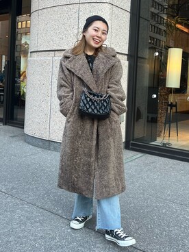 「今日のコスメと服」｜「アイテム（その他アウター）」を使った、ももぞうさん（レディース・154cm）の冬コーディネート