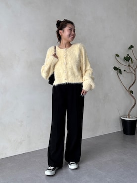 「アイテム（スラックス）」を使った、ももぞうさん（レディース・154cm）の秋コーディネート