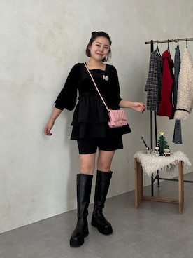 「アイテム（ブローチ/コサージュ）」を使った、ももぞうさん（レディース・154cm）の冬コーディネート