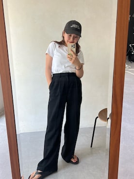 「Saturdays NYC（サタデーズ ニューヨークシティ ）のアイテム（キャップ）」を使った、ももぞうさん（レディース・154cm）の夏コーディネート