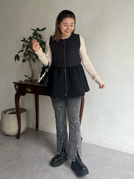 「ロンT」｜ももぞうさん（レディース・154cm）の冬コーディネート