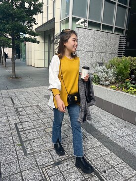 「prose verse（プロズヴェール）のアイテム（その他アウター）」を使った、ももぞうさん（レディース・154cm）の秋コーディネート