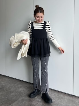 「prose verse（プロズヴェール）のアイテム（その他アウター）」を使った、ももぞうさん（レディース・154cm）の冬コーディネート