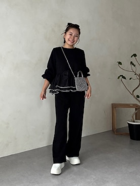 「アイテム（スラックス）」を使った、ももぞうさん（レディース・154cm）の秋コーディネート