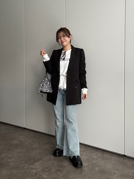 「prose verse（プロズヴェール）のアイテム（スウェット）」を使った、ももぞうさん（レディース・154cm）の冬コーディネート