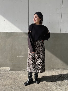 「スクエアトゥ」｜「アイテム（ハンチング/ベレー帽）」を使った、ももぞうさん（レディース・154cm）の秋コーディネート
