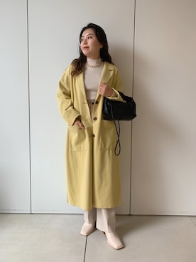 「スクエアトゥ」｜「アイテム（チェスターコート）」を使った、ももぞうさん（レディース・154cm）の秋コーディネート