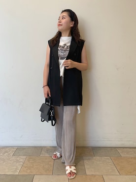 「prose verse（プロズヴェール）のアイテム（セットアップ）」を使った、ももぞうさん（レディース・154cm）の夏コーディネート
