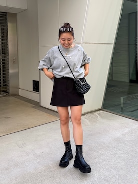 「prose verse（プロズヴェール）のスカートライクショートパンツ（その他パンツ、ブラック系）」を使った、ももぞうさん（レディース・154cm）の秋コーディネート
