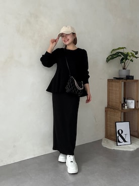 「prose verse（プロズヴェール）のメタルチャームツイルキャップ（キャップ、ベージュ系）」を使った、ももぞうさん（レディース・154cm）の春コーディネート