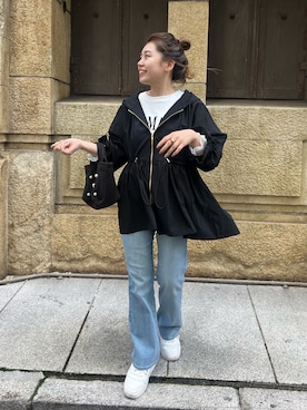 「prose verse（プロズヴェール）のアイテム（スウェット）」を使った、ももぞうさん（レディース・154cm）の春コーディネート