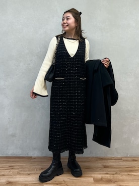 「prose verse（プロズヴェール）のアイテム（ジャンパースカート）」を使った、ももぞうさん（レディース・154cm）の冬コーディネート