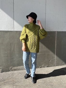 「アイテム（ハット）」を使った、ももぞうさん（レディース・154cm）の秋コーディネート