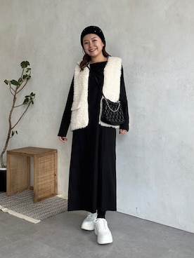 「アイテム（ベスト）」を使った、ももぞうさん（レディース・154cm）の秋コーディネート