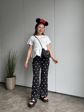 「ディズニーコーデ」｜「アイテム（サンダル）」を使った、ももぞうさん（レディース・154cm）の夏コーディネート