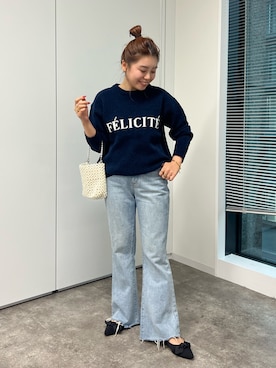 「ロゴニット」｜「アイテム（パンプス）」を使った、ももぞうさん（レディース・154cm）の秋コーディネート