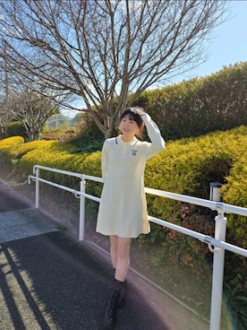 「韓国コーデ」｜「アイテム（ワンピース/ドレス）」を使った、0shioris2さん（レディース・151cm）の冬コーディネート