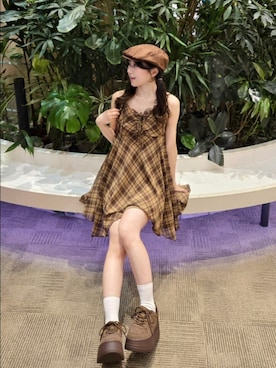 「秋服」｜「アイテム（帽子）」を使った、0shioris2さん（レディース・151cm）の秋コーディネート