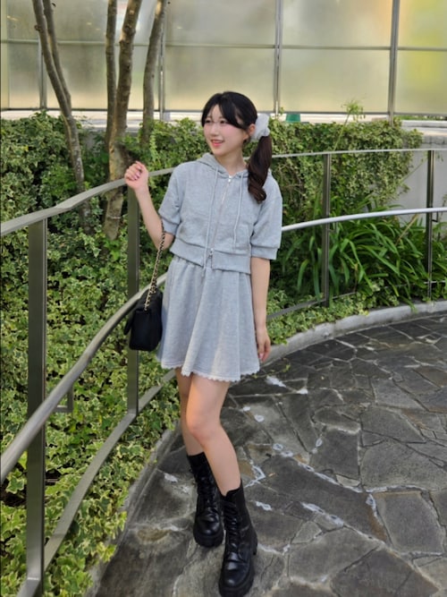 INGNI パーカー レース付ジップパーカー＋スウェットミニフレアー