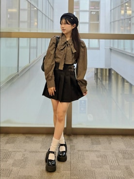 「アイテム（ハンチング/ベレー帽）」を使った、0shioris2さん（レディース・151cm）の秋コーディネート