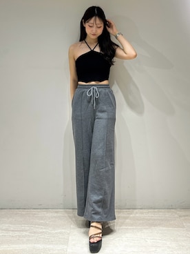 「アイテム（スウェットパンツ）」を使った、nanamiさん（レディース・166cm）の夏コーディネート