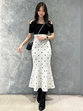 「春ニット」｜「アイテム（ワンピース）」を使った、nanamiさん（レディース・166cm）の春コーディネート