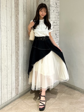 「RESEXXY（リゼクシー）のアイテム（Tシャツ/カットソー）」を使った、nanamiさん（レディース・166cm）の夏コーディネート