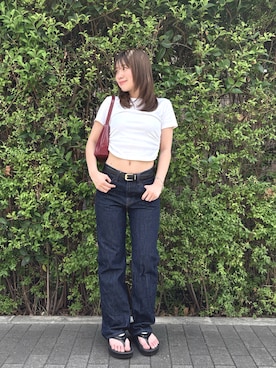 「OOFOS（ウーフォス）のアイテム」を使った、夢羽さん（骨格ウェーブ・レディース・155cm）の夏コーディネート