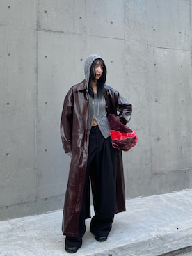 「アイテム（パーカー）」を使った、MINAさん（レディース・163cm）の秋コーディネート