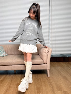 「アイテム（レッグウェア）」を使った、PINK-latteさん（キッズ・151cm）の秋コーディネート