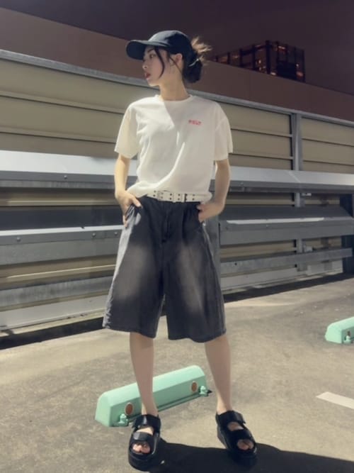 接触冷感 バックハートロゴTシャツ