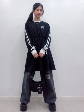 「アイテム（ワンピース/ドレス）」を使った、PINK-latteさん（キッズ・152cm）の秋コーディネート