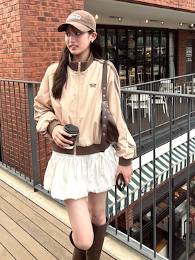 「アイテム（ブルゾン）」を使った、PINK-latteさん（キッズ・160cm）の秋コーディネート