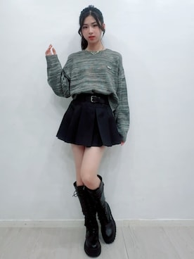 「アイテム（ニット/セーター）」を使った、PINK-latteさん（キッズ・152cm）の秋コーディネート