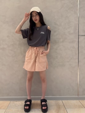 「アイテム（帽子）」を使った、PINK-latteさん（キッズ・152cm）の夏コーディネート