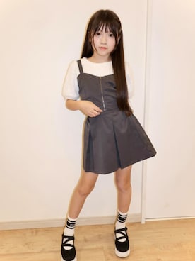 「アイテム（セットアップ）」を使った、PINK-latteさん（キッズ・134cm）の秋コーディネート