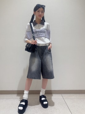 「アイテム（バッグ）」を使った、PINK-latteさん（キッズ・152cm）の夏コーディネート