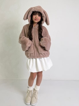 「アイテム（ブーツ）」を使った、PINK-latteさん（キッズ・134cm）の秋コーディネート